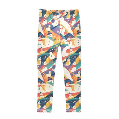 KLL Black White Christmas Snowman Toddler Girls Legging Soft Full Length Activewear Exercise