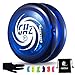 Produktbild YOSTAR D1 Yoyo Kinder JoJo mit Leerlauf, Looping Profi JoJo für Anfänger, Responsive Kinder Jo jo Spielzeug, Trick Jo-jo mit 6 Schnur, Handschuh, Tasche (Blau)