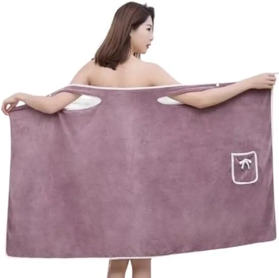 Roupão de Banho Toalha de Secagem Rápida para Mulheres e Meninas, Rosa, Alta Absorção, Praia Spa Piscina