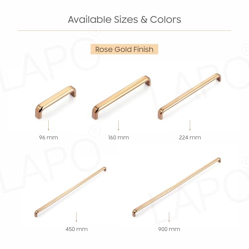 Image of LAPO 36 Inch Pull Handles for Kitchen Cabinets & Drawers, Sleek Rosegold Window Drawer Handles for Almirah and Cupboard,Reliable Grip Support (900mm, Rosegold Finish, Pack of 2)