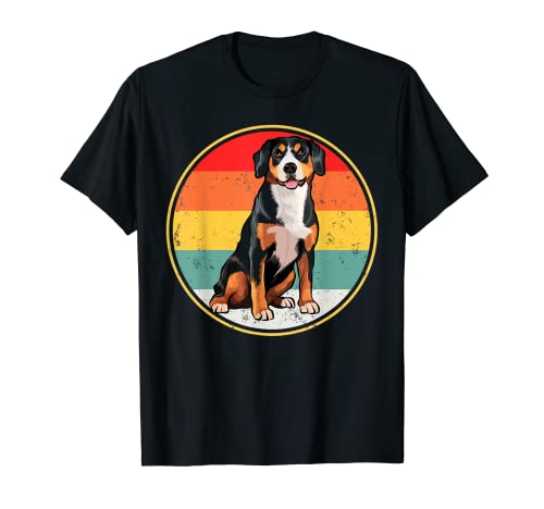 Vintage Retro Sunset Entlebucher Mountain Dog Men Women T-Shirt