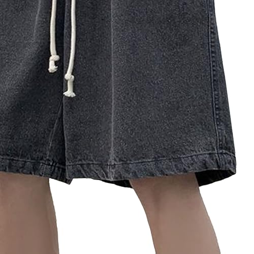 Shorts de mezclilla para hombre con cintura elástica y cordón miniatura 7