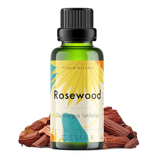 Image of Esslux Rosewood Essential Oil for Nourished Skin (60ml) - Therapeutic Grade Rosewood Oil - Perfect for Aromatherapy, Youthful Skin & Stress Relief - Use in a Diffuser or on Skin - 90 ml
