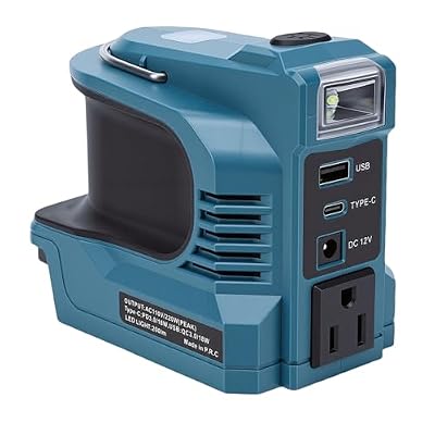 Jeffergarden 220W Battery Power Inverter with LED Light, Compatible with 18V Batteries BL1840, for Emergency Power Supply Outdoor Camping (US Plug)