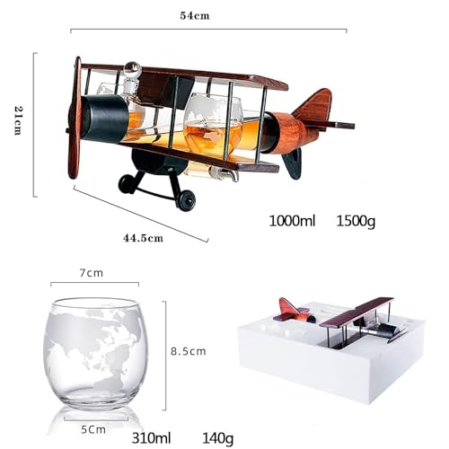 Image of Whiskey Decanter with Antique Crystal Clear (Aircraft Model Decanter Set)