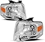 JSBOYAT For 2007-2014 Ford Expedition Headlight Assembly Passenger and Driver Side (Chrome Housing with Amber Reflector)