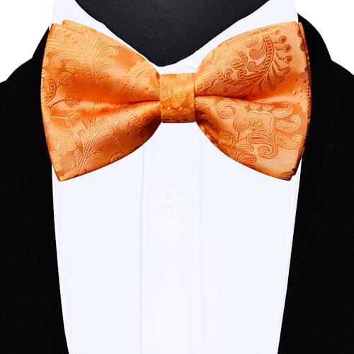 GUSLESON Fashion Paisley Vest for Men Jacquard Tie Waistcoat Bow tie Hanky Lapel Pin Cufflinks Set Wedding 7PCS3