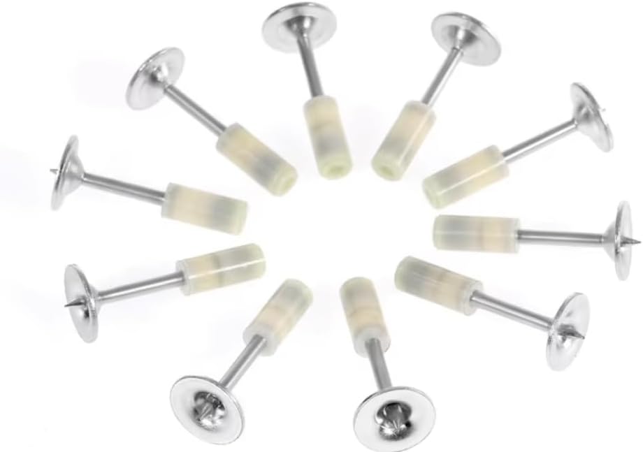 Round Head Nail Gun Pegs, 25mm, 7.3mm Diameter, 200-Pack, White