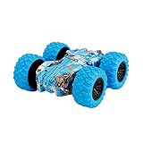  Inertia Double Side Stunt Graffiti Auto Off Road Coche Coche Infantil Nourich Inertia-Car Off Road Model Car Vehicle Kids Toy Gift mando a distancia vehículo Racing Truck (Azul)