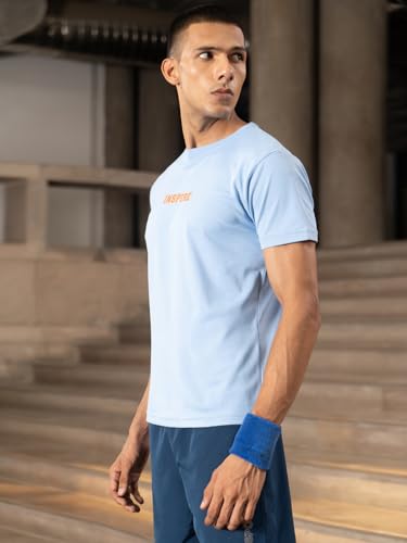 Image of FitMonkey Sports Crew Neck Stretchable Dry Fit T Shirt | Regular Fit Textured T Shirt for Men |Sport T Shirt for Men | Quick Dry Technology with Moisture Control |Breathable & Lightweight