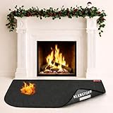 Kaminmatte Feuerfest Standardgröße 100 x 60 cm | Feuerschutzmatte & Brandschutzmatte für Kaminofen | Feuerfester Teppich | Kamin Teppich | Funkenschutzplatte | Feuerfeste Unterlage Kamin