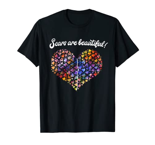 T-shirt « Scars Are Beautiful », « Open Heart Survivor » T-Shirt
