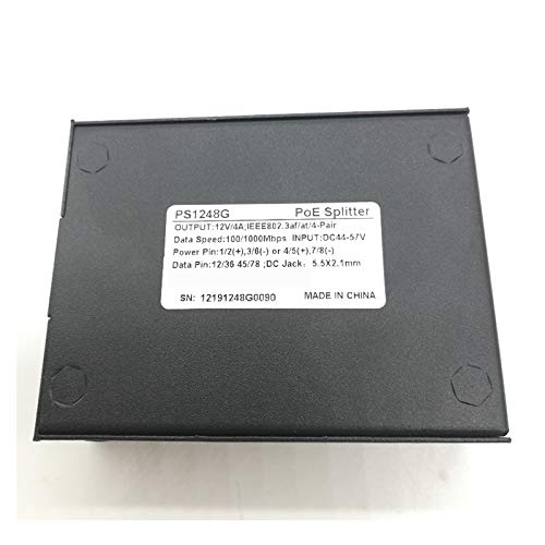 PS1248G 12V 4A 48W gigabitowy rozdzielacz PoE, czarny, 458074