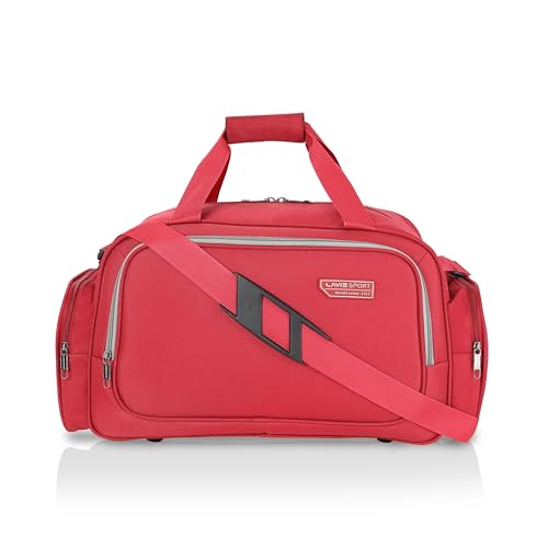 Polyester Bristol Medium 55 Cms Duffle Bag|Spacious Duffle Bag for Getaways, 55 x 25 x 28 Centimeters, Red