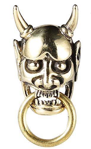 Brass Conchos Screw Back Leather Crafting Concho for Leather Skull Biker Wallet Chain Connector 2 Pieces (Hannya Gold)