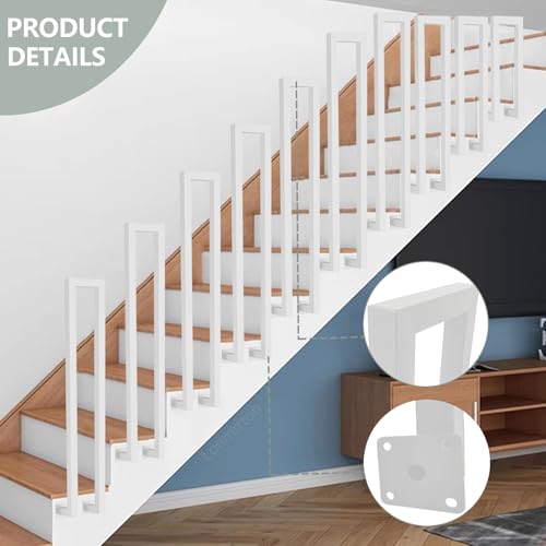 Rampe d'escalier robuste en fer forgé avec fixation latérale stable