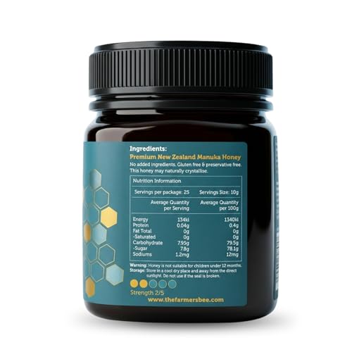 Image of THE FARMER'S BEE New Zealand Manuka Honey MGO 83+ (5+) | Monofloral Raw Honey | MGO Tested | Premium Imported Honey | Daily Functional Support | Natural Energy & Gut Support | 250g