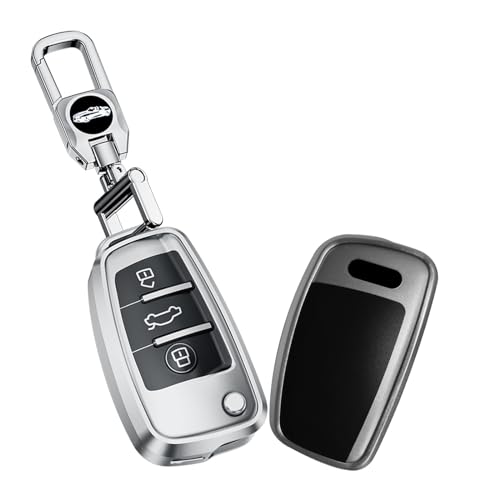 Keychain case Audi 3 boutons en métal, protection télécommande A3 A4 A5 Q3 Q7 TT