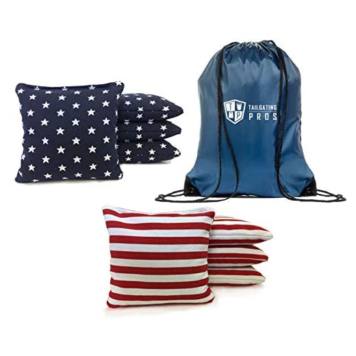 Tailgating Pros Cornhole Bags - 8 Regulation Size Corn Hole Bags with a Carrying Tote - 25+ Colors