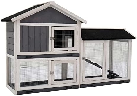 Amazon.com: KOZYSFLER Indoor Rabbit Hutch with Outdoor Run, Bunny Cage