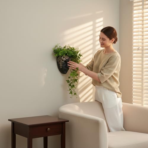 Vase mural en forme de visage pour sublimer un mur blanc - 5
