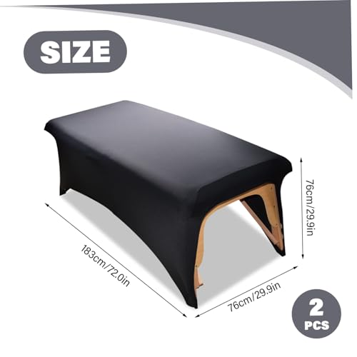 Housses de lit pour cils lot de 2 en polyester extensible 30 x 72 cm pour table de massage