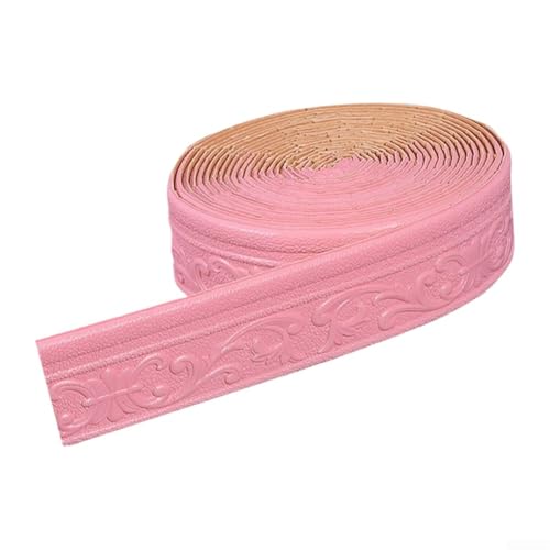 Rehoetom Borde de papel tapiz autoadhesivo, espuma XPE flexible, 10 m de largo, 8 cm de ancho, resistente al calor, revestimiento de pared para decorar paredes y techos (rosa)