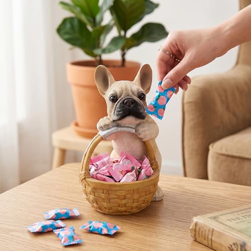 GURDENIDEA French Bulldog Candy Dish Dog Statue with Basket : nan Tall Realistic French Bulldog Butler — Large Entryway Key Bowl — Dog Storage Basket — Unique Gift for Dog Lovers