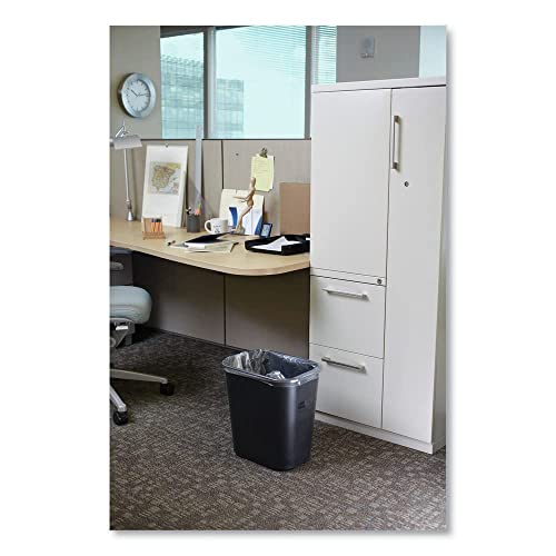 Rubbermaid 295600Bk Deskside Plastic Wastebasket, Rectangular, 7 Gal, Black #TOP5