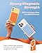 amBand Magnetic Sticky Phone Suction Grip for MagSafe, Removable for Wireless Charging, Durable Magnet Silicone Portable Mount Stand for iPhone 12 13 14 15 16 17, Hands-Free Video/Selfie, Orange