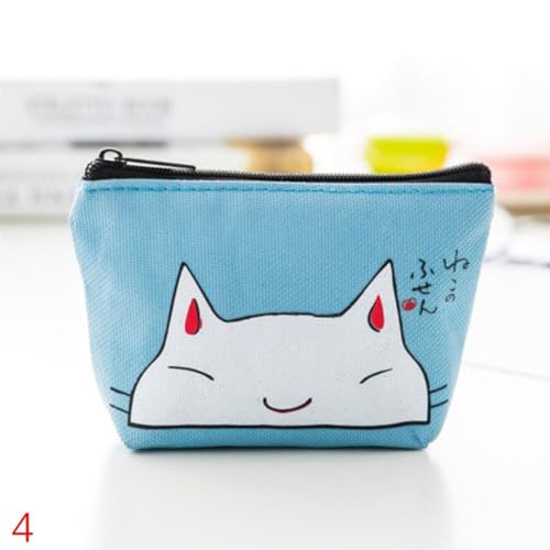 Cute Cartoon Cat Print Coin Purse Key Wallet Mini Oxford Card Holder Zipper Money Pouch Purse Storage Bag Animal Wallet Studen4