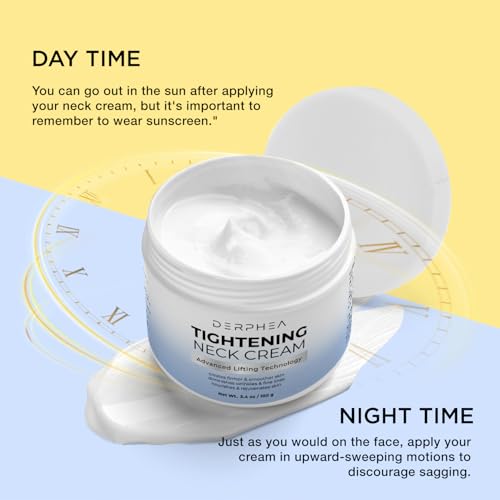 DERPHEA Neck Tightening Cream: Tighten and Lift Neck Cream For Tightening and Firming, Fine lines, Loose & Sagging On Face, Decollete & Other Skin Areas - 3.4 Fl Oz