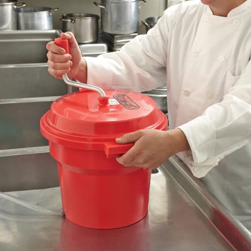 Chef Master 90012 Commercial Salad Spinner | 2.5 Gallon Capacity Salad Dryer | Sealed Gearbox | Built-In Brake System With Durable Spinner Mechanism #TOP1
