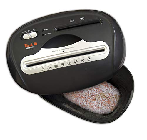 Image of Peach Document Shredder Cross Cut - 10 Sheets - 21 Litres - Particles 5 x 16 mm (P-4) - GDPR Compliant - PS500-40A