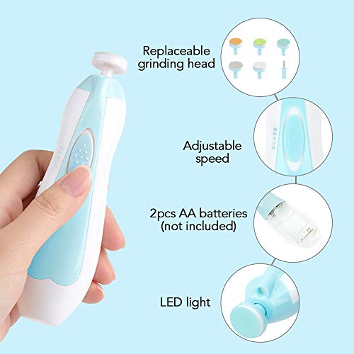 Bumblebee Baby Nail Trimmer, Upgraded Electric Baby Nail Clipper, Baby Nail File With Led Light For Newborn Toddler & Kids Toes And Fingernails - Care, Polish & Trim #TOP3