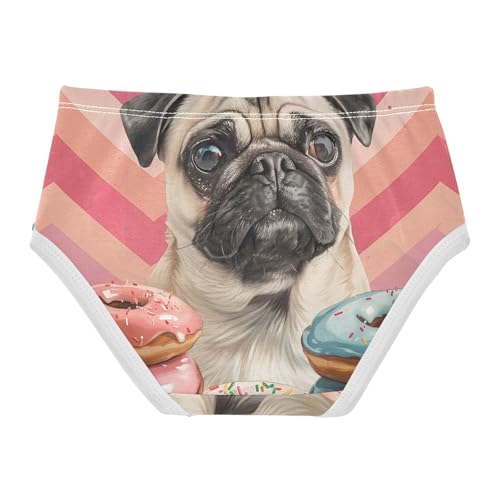 Pink Chevron Pug Dog Donuts Toddler Underwear Custom 2t Cotton Little Girl Panties Durable Briefs Underpants2