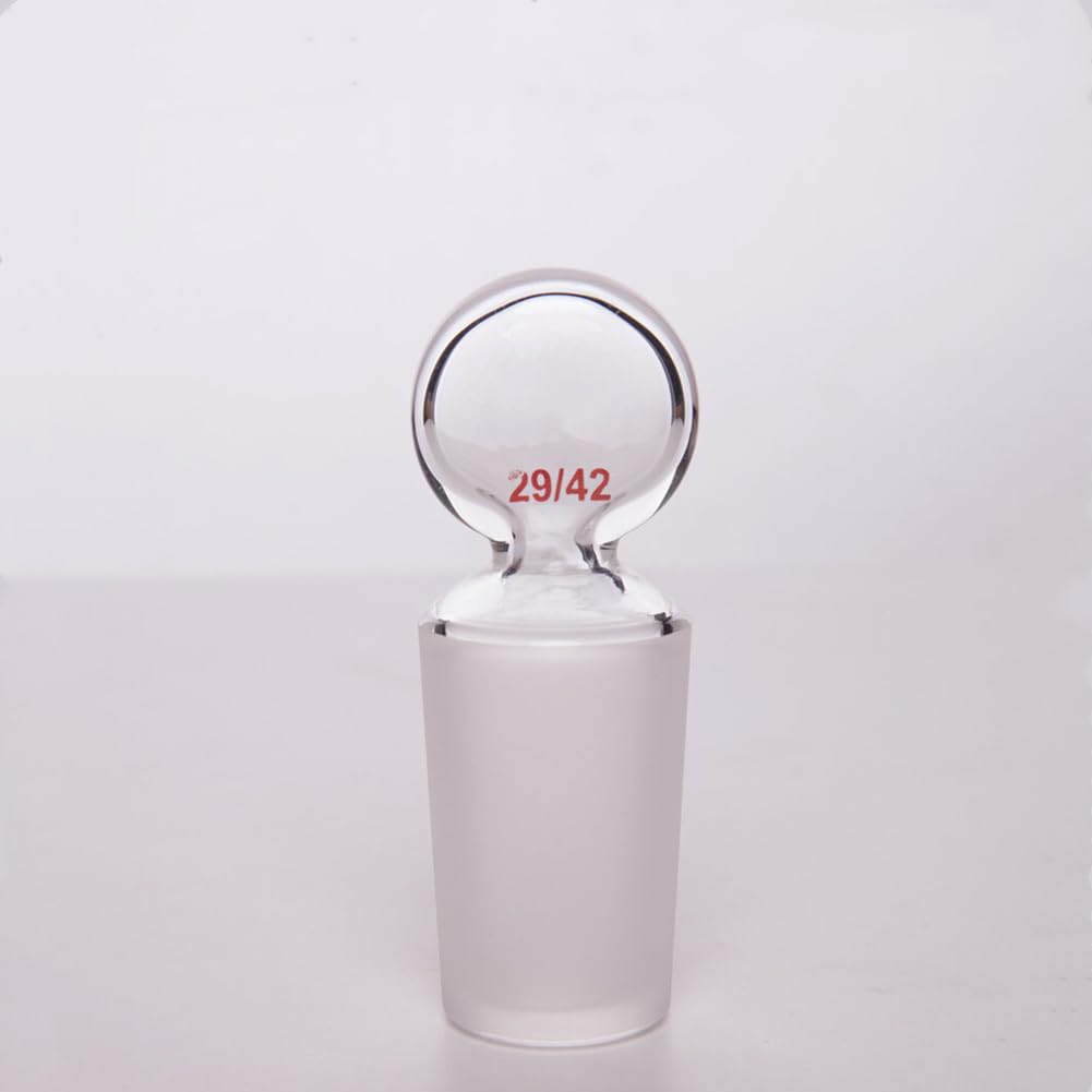 Glass Penny Head Glass Hollow Stopper for 45/50 Outer Joint Glass, Borosilicate Glass,with Closed Bottom