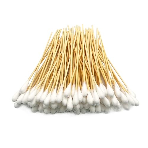 6 inch Long Large Cotton swabs for Pet Care Gun clean Natural cotton with Bamboo stick 100pcs