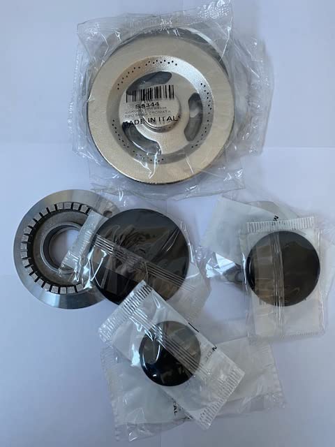 Bruciatori in Alluminio con Spartifiamma Fornelli a Gas Tripla Corona in Ottone + 3 Cappellotti Copribruciatore in Ghisa – Bruciatori Piano Cottura COMPATIBILI CON SMEG 123-84-60-48 mm