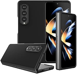 Foluu for Samsung Galaxy Z Fold 4 Case, Galaxy Z Fold 4 Slim Phone Case, Premium Thin Full Protection Matte PC with Non-Slip Grip Protective Cover (Black) (Additional Lens Protector Required)