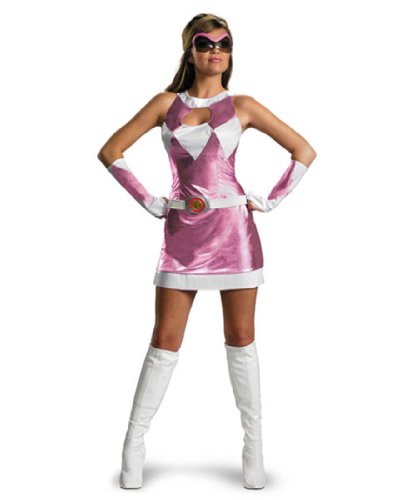 Disguise Women's Saban Power Rangers Mighty Morphin Pink Ranger Sassy Deluxe Costume, Pink/White, Medium