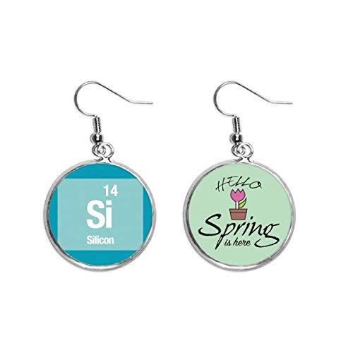 Pendientes de silicio elemento químico de ciencia joyería decorativa de primavera