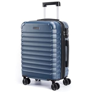 LIGHT FLIGHT Carry On Luggage 22x14x9 Airline Approved, Carry On Suitcases with Wheels, Expandable Hardside Lightweight Rolling Travel Luggage with TSA Lock 20 Inch Carryon, Royal Blue