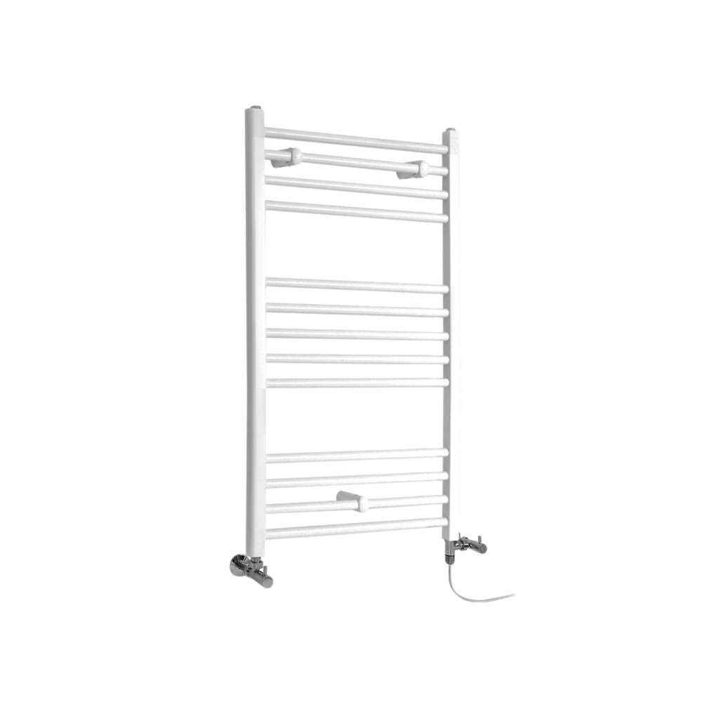 Milano White Ive Dual Fuel Straight Heated Towel Rail - 1000Mm X 600Mm