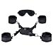 Restraint kit medical grade velcro adjustable under the bed, fits almost any size mattress, soft and comfortable cuffs for leg,ankles and wrist come with eyemask.