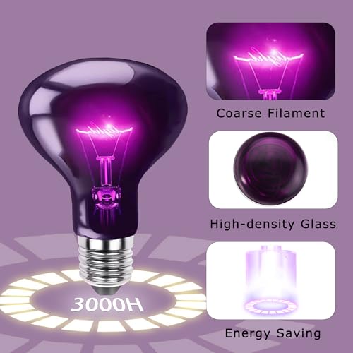 Image of 100W Reptile Moonlight Heat Lamp, Purple Night Basking Bulb | Creates a Natural Nighttime Environment, Perfect for Night Viewing of Reptiles & Amphibians, Ideal for Terrarium Habitats