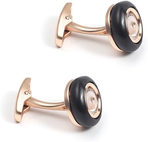 Rose Gold Electroplated Round Copper Cufflinks Men's Business Suit Cuff Nails