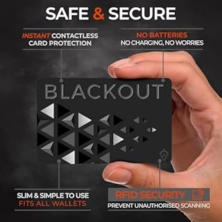 AKIELO BLACKOUT RFID Protection Card – Scheda Blocco RFID Anti-Frode Ultra Sottile – Proteggi Carte di Credito Contactless – Porta Carte con Protezione (Edizione Nera – 2 Pezzi)