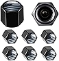 8 Packs American Flag Valve Stem Cap USA Flag Black Stem Cover Aluminum with Rubber Ring Tire Wheel Rim Dust Cover Fits Cars, Trucks, Bikes, Motorcycles, Bicycles