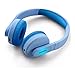 Philips K4206 Kids Wireless On-Ear Headphones, Bluetooth + Cable Connection, 85dB Limit for Safer Hearing, Built-in Mic, 28 Hours Play time, Parental Controls via Philips Headphones, Blue